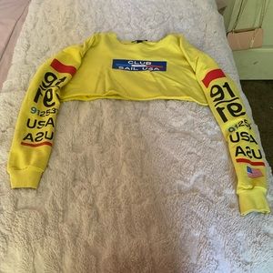 Very cropped yellow long sleeve